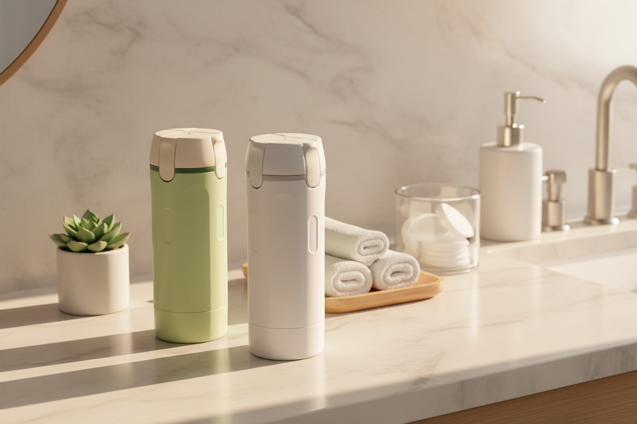 Natural Bathroom Counter Setup